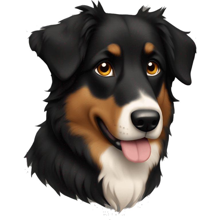 Aussie shepherd all black with tan markings (no white coloring) emoji