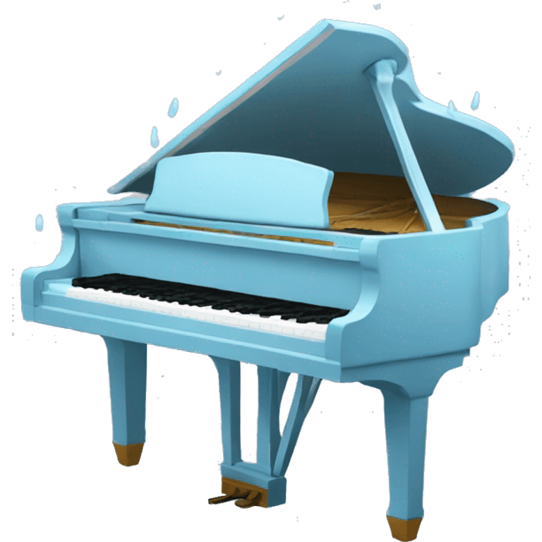 Raining on a light blue piano  emoji