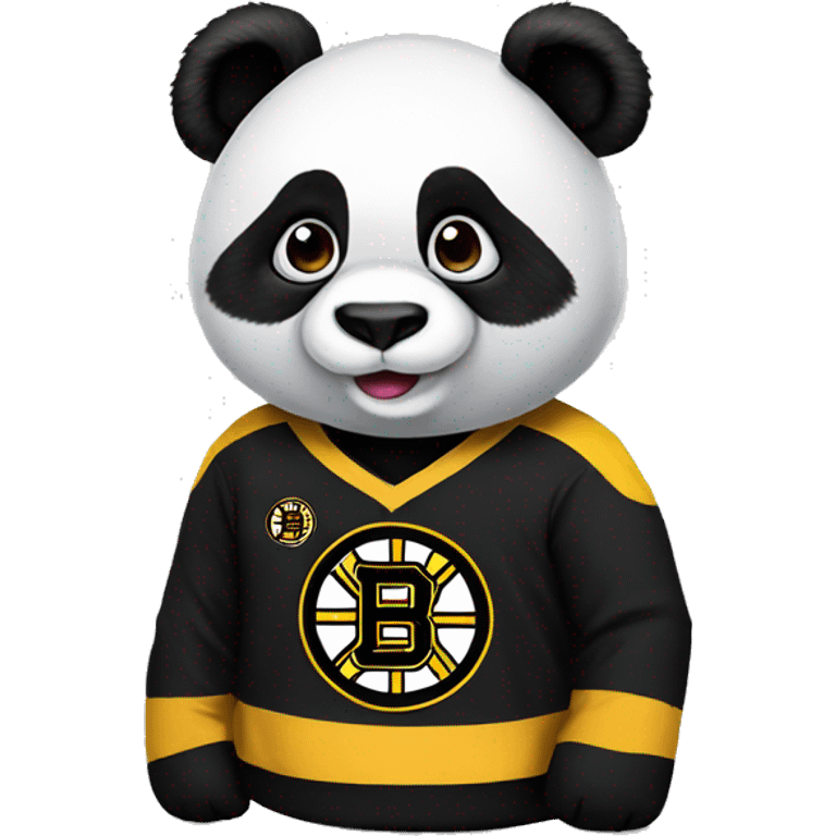 Panda wearing Boston Bruins shirt emoji