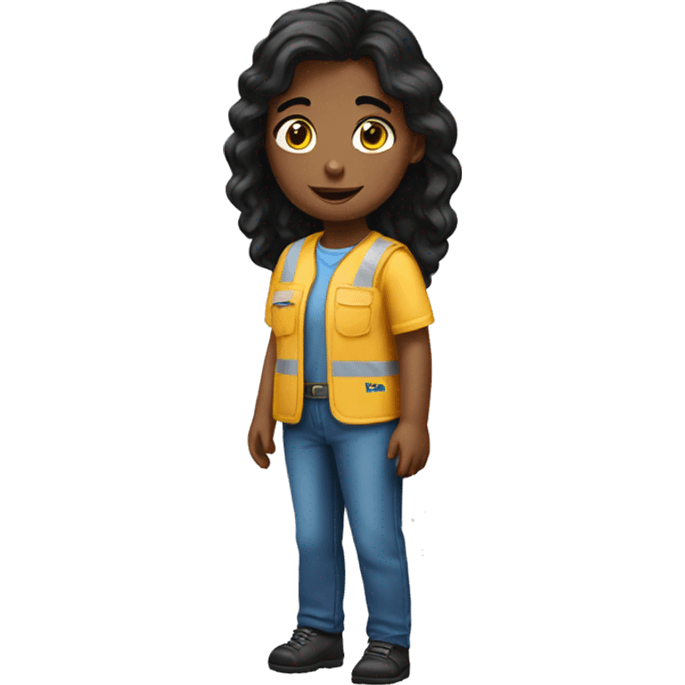 ikea worker black hair female kid emoji