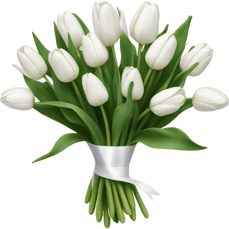 white tulip bouquet  emoji