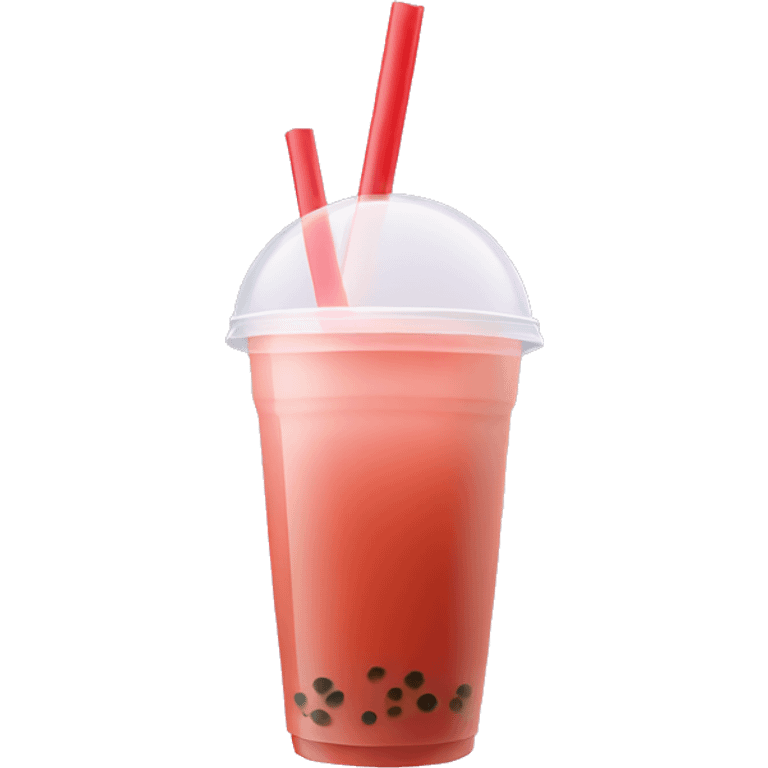 a simple bubble tea without face red emoji