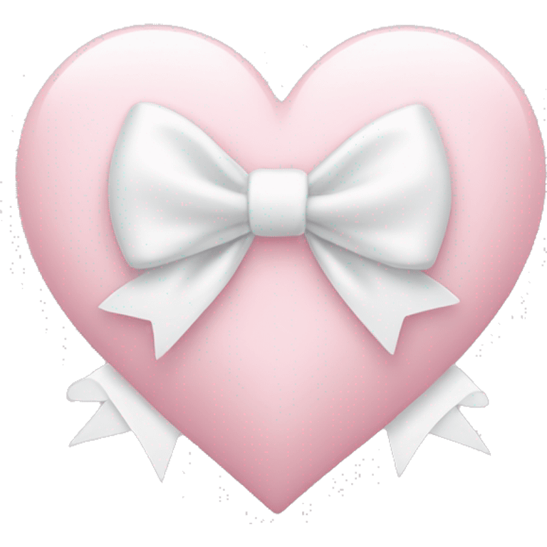 Pastel pink heart with white bow emoji