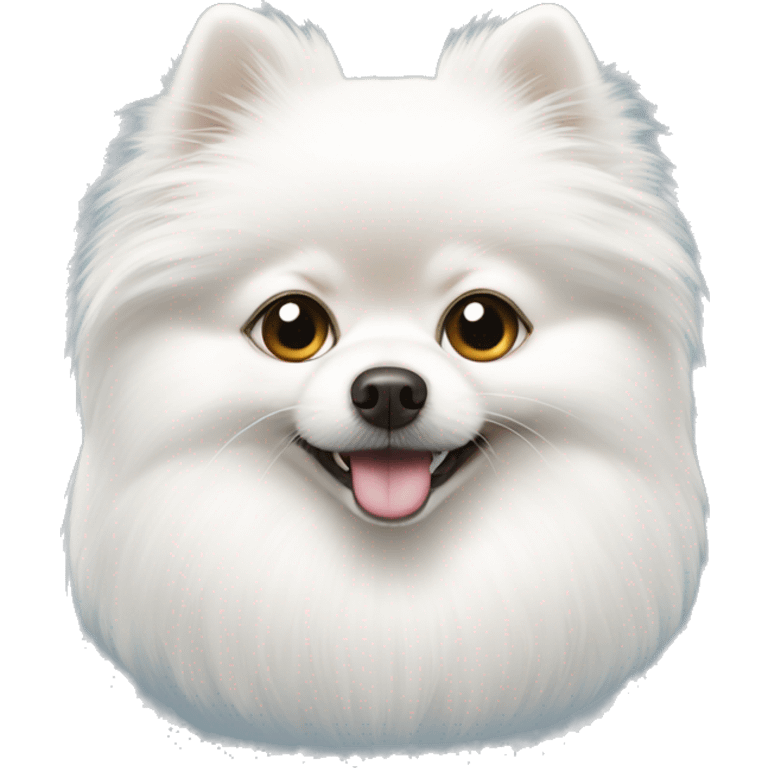 white pomeranian with one eye emoji