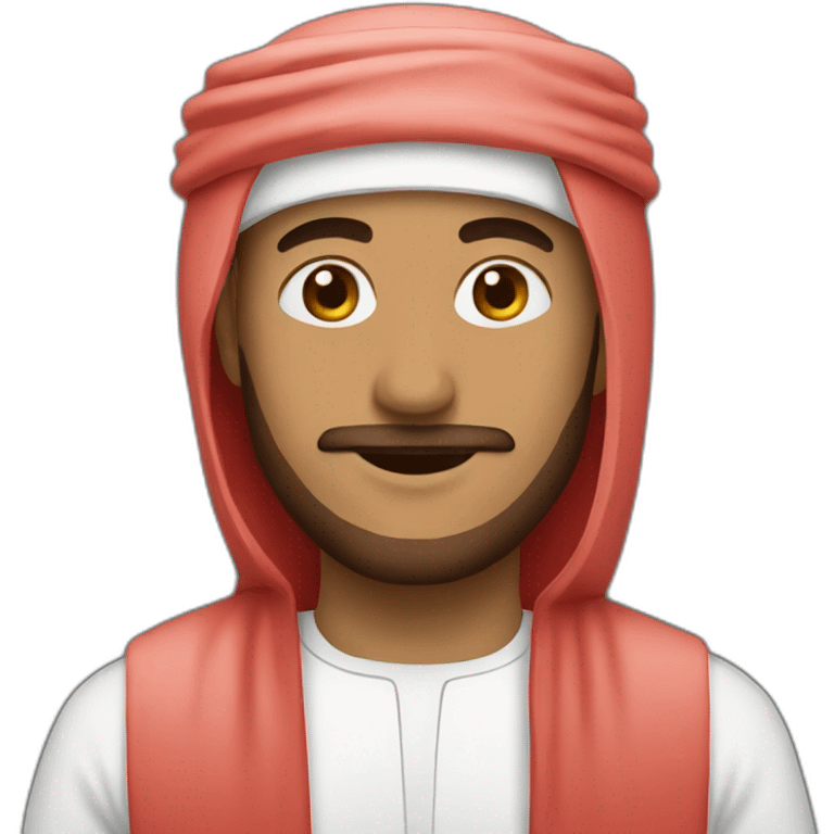 A person wearing an Arabic ghutra red color emoji