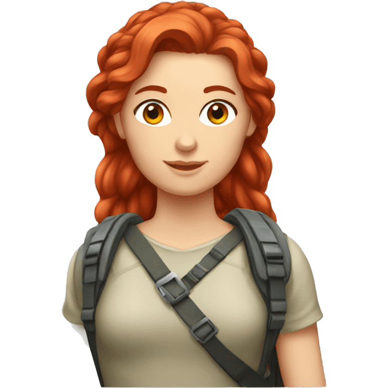 female mountaineer red hair greek flag emoji