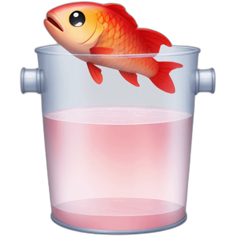 red fisch in a transparent champagne bucket emoji