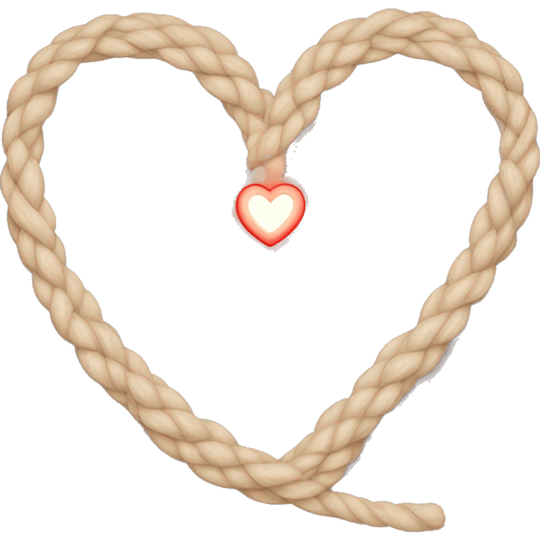 Braided rope in a lighted heart emoji