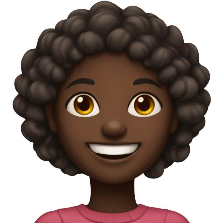 smiling dark-skin girl portrait emoji