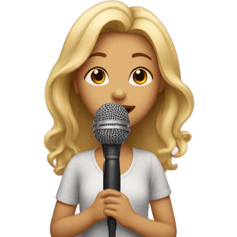 singing girl with microphone emoji