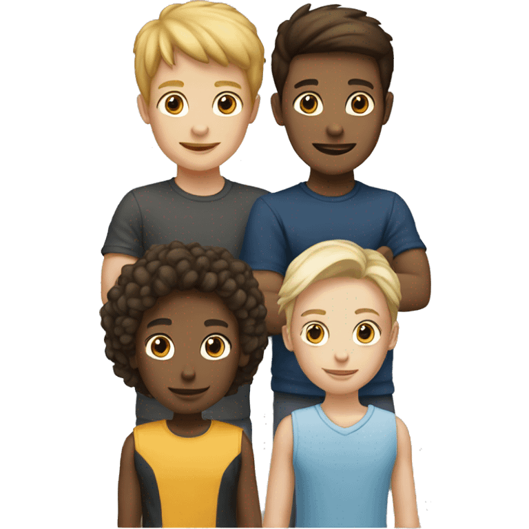 team of 3 white friends (2 boys and 1 girl) emoji