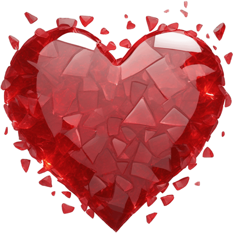 red broken glass heart emoji