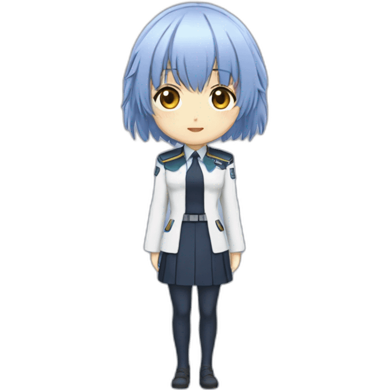 rei ayanami，full body，front view emoji