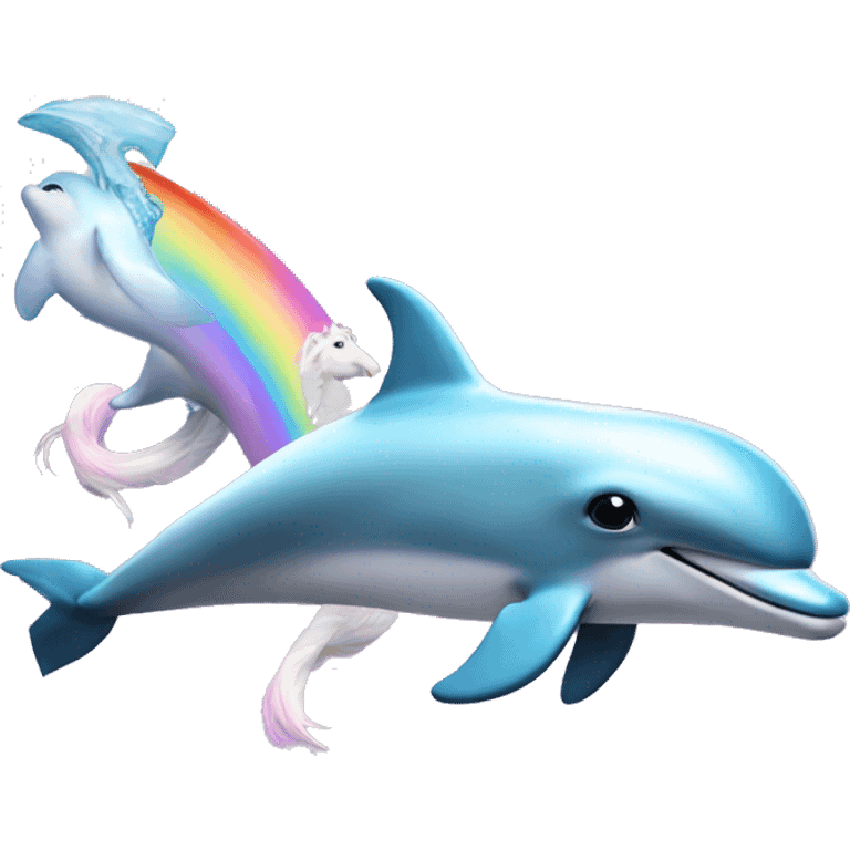 dolphin flying with an unicorn emoji