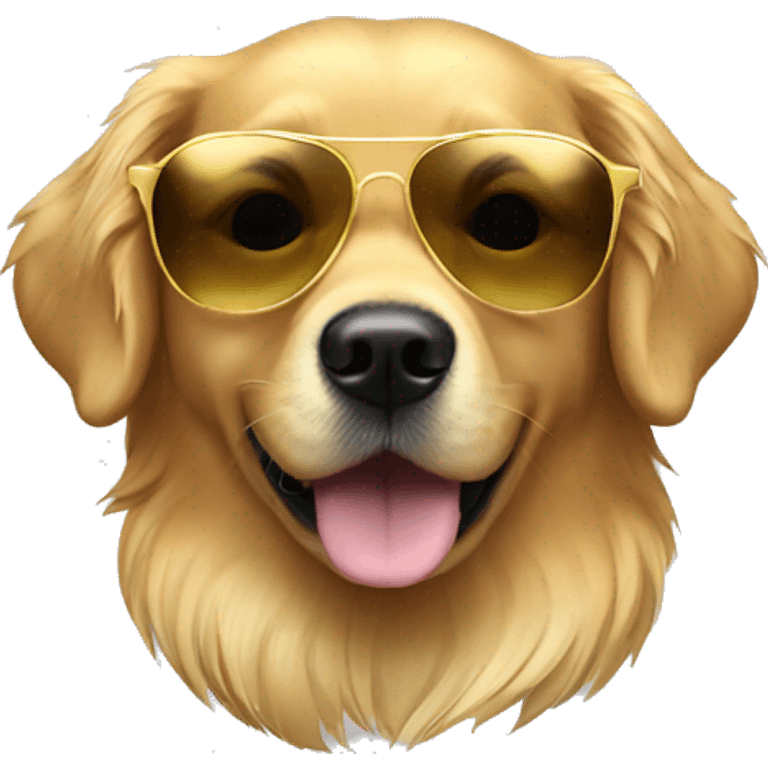 Golden retriever (gold) with sunglasses  emoji