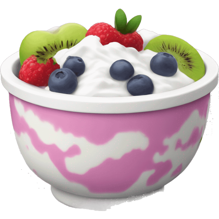 Yoghurt bowl with fruit emoji