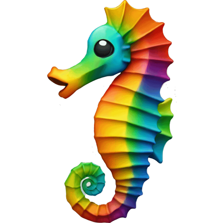 Rainbow seahorse smoking a cigar  emoji