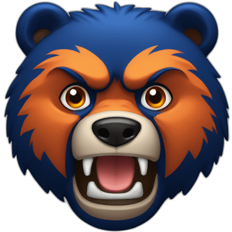 Dark Blue and Orange angry bear emoji