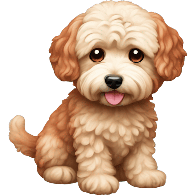 Dog maltipoo in red color emoji