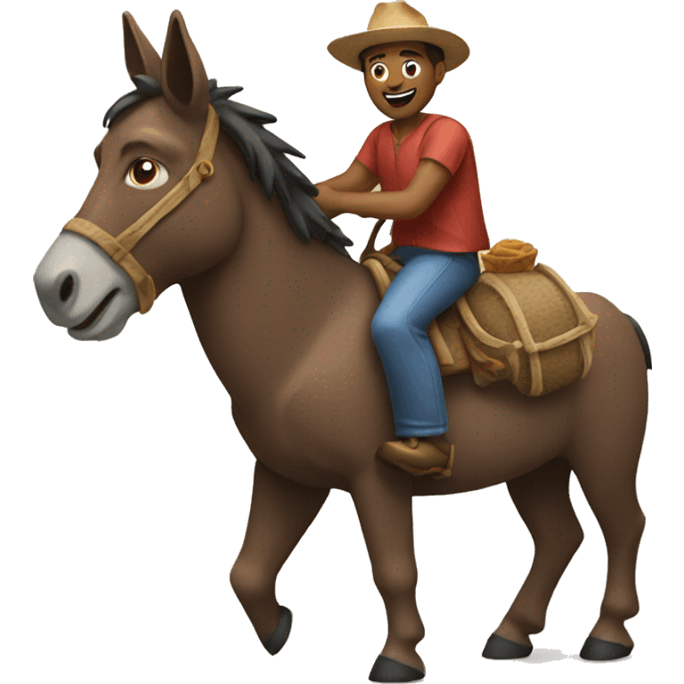 man riding donkey emoji