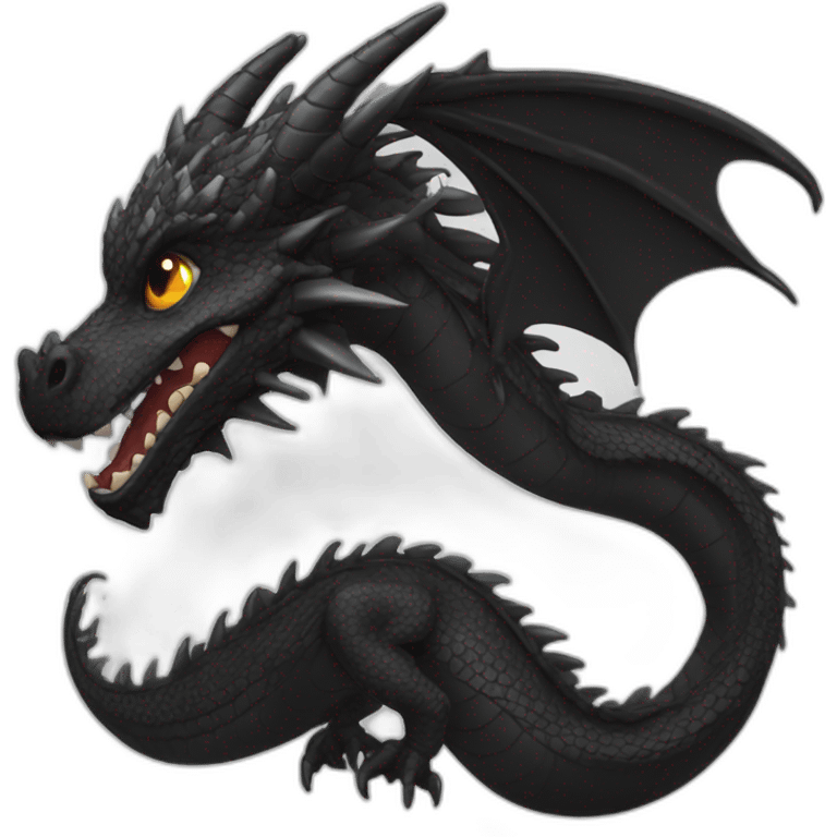 Black dragon 2D emoji