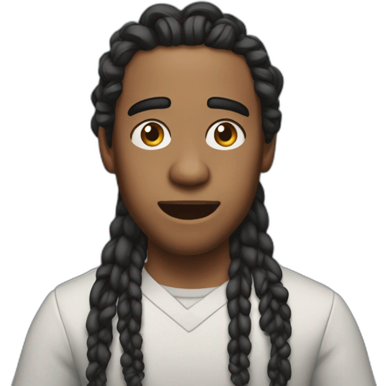 Astonished Justin Jefferson with braids emoji