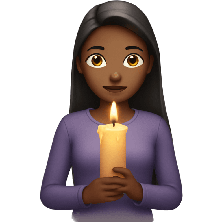 Girl with a candle  emoji