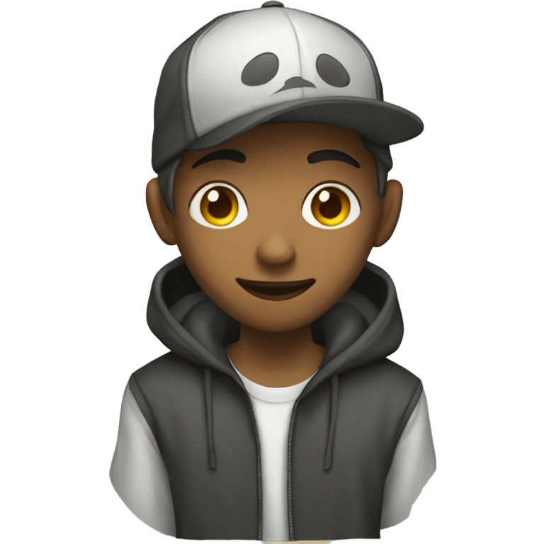 Teen BOY gamer wearing, wearing a hoodie and a cap emoji