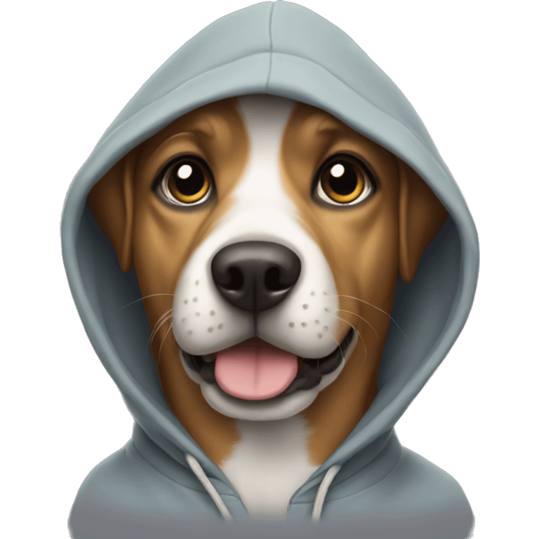 Dog wearing a hoodie emoji