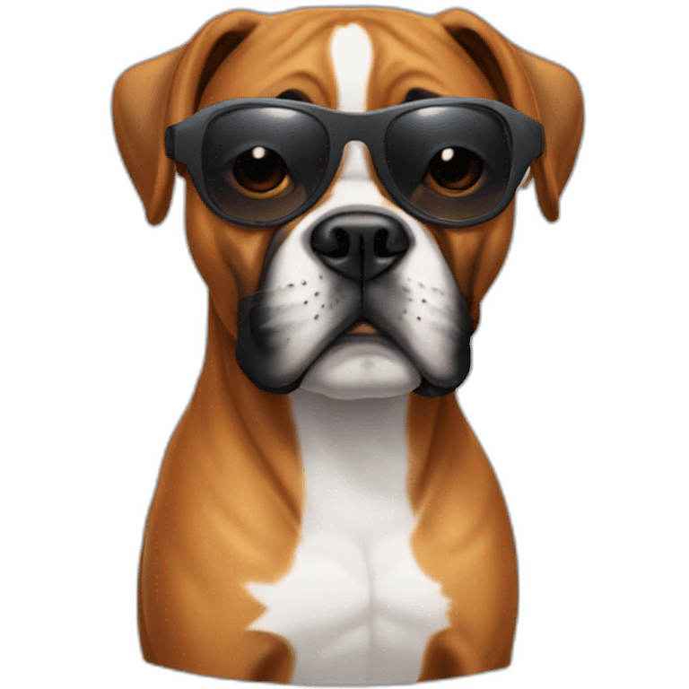 boxer dog with sun glasses on its bottom emoji