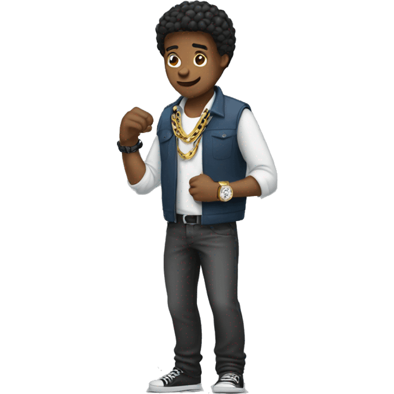 Guy with a chain and a watch  emoji