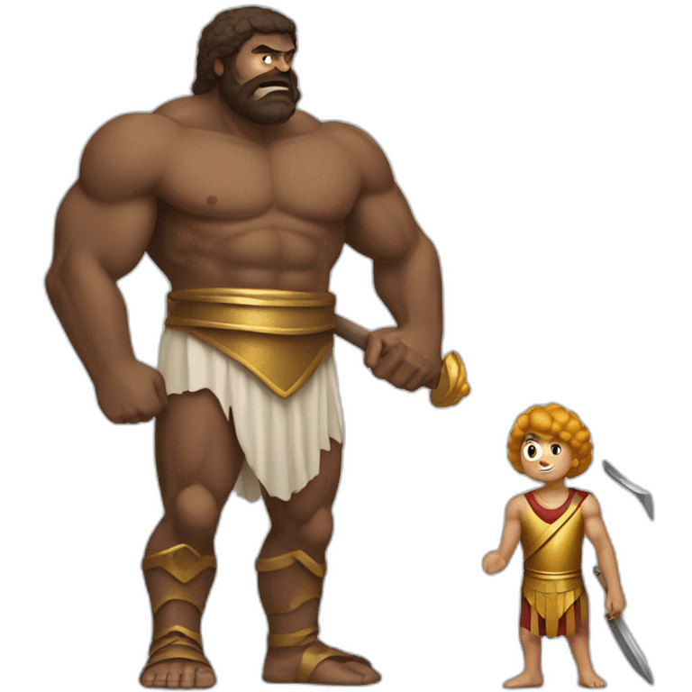 David and Goliath  emoji