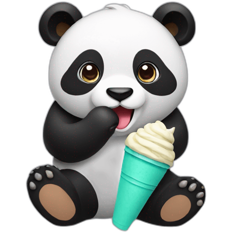 PANDA EATING ICECREAM emoji