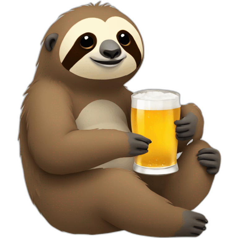 sloth drinking with beer glass emoji