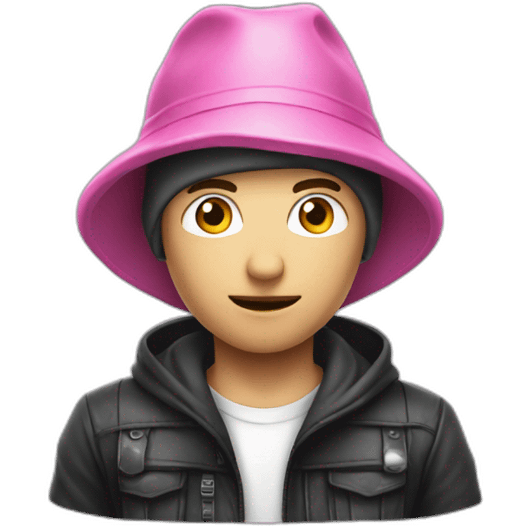 Robber hose pink hat boy white emoji