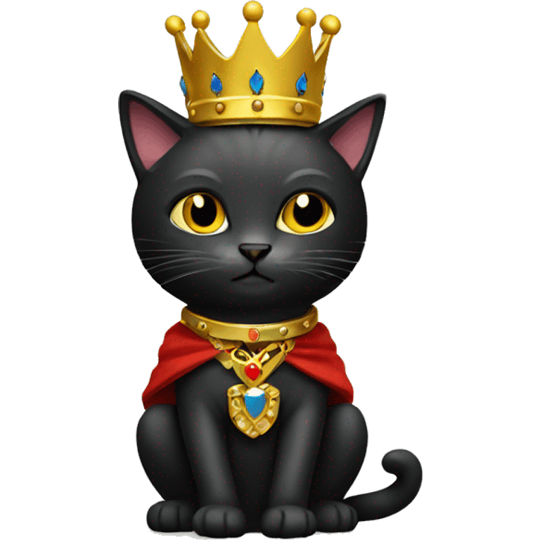 Black cat dressed as king emoji