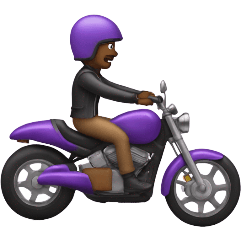 biker riding on egg plant emoji