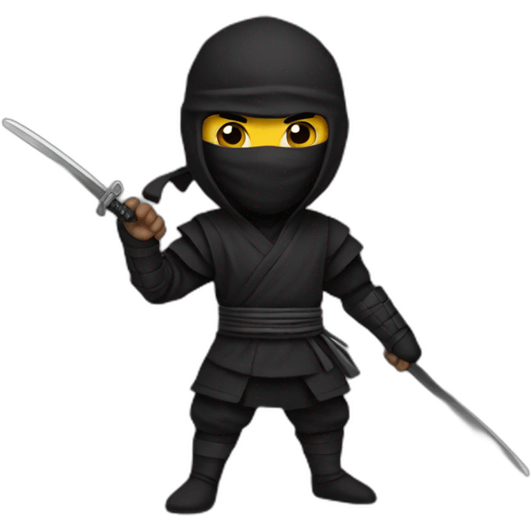 black ninja with emoji