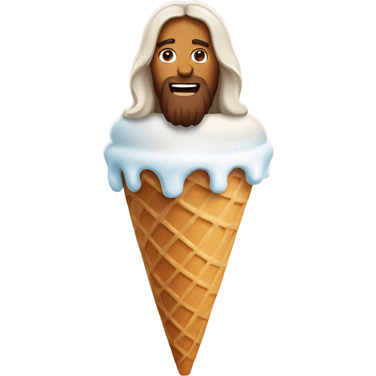 Jesus inside an ice cream cone emoji