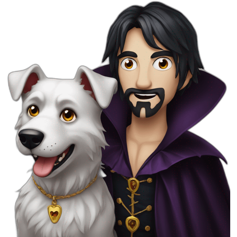 Vampire avec chien emoji