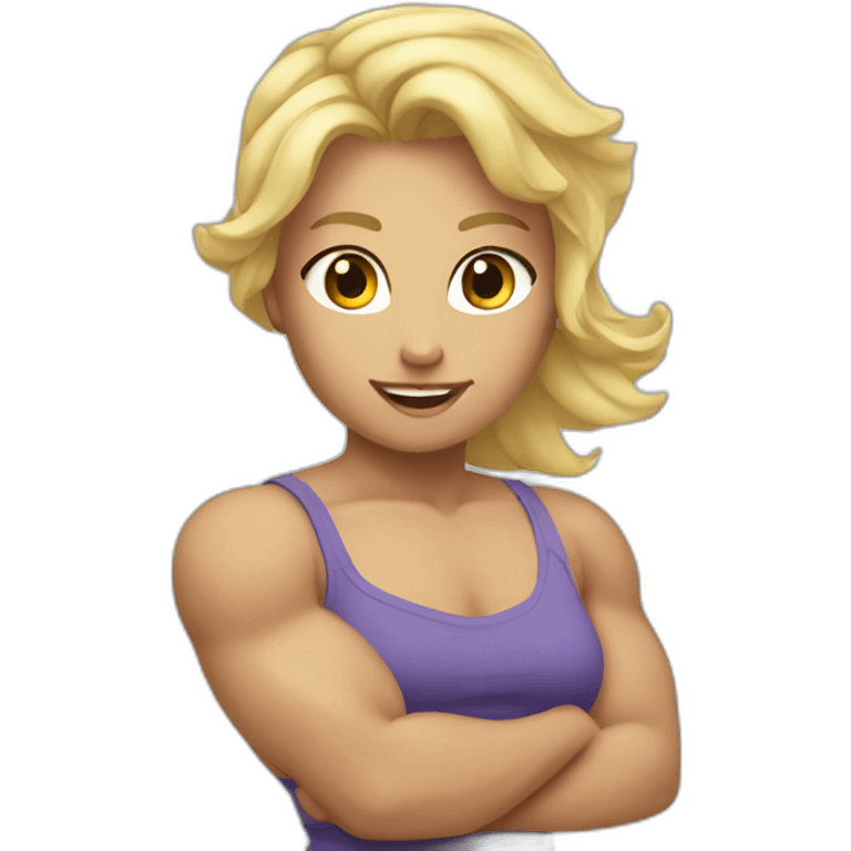 Strong muscle arm blonde girl emoji