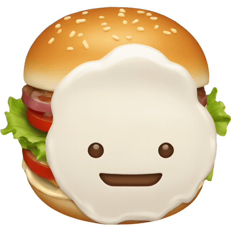 Burger with mayo emoji