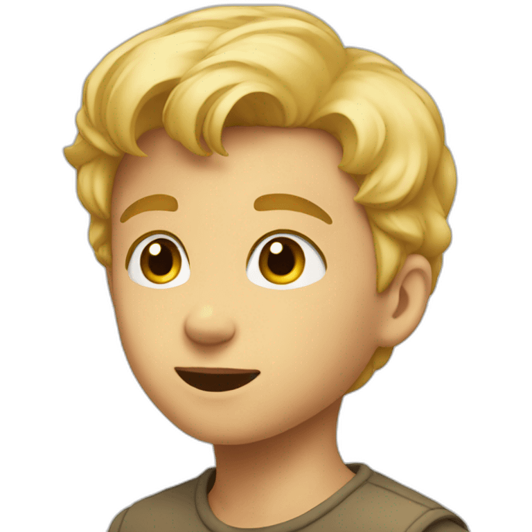 blonde boy looking up emoji