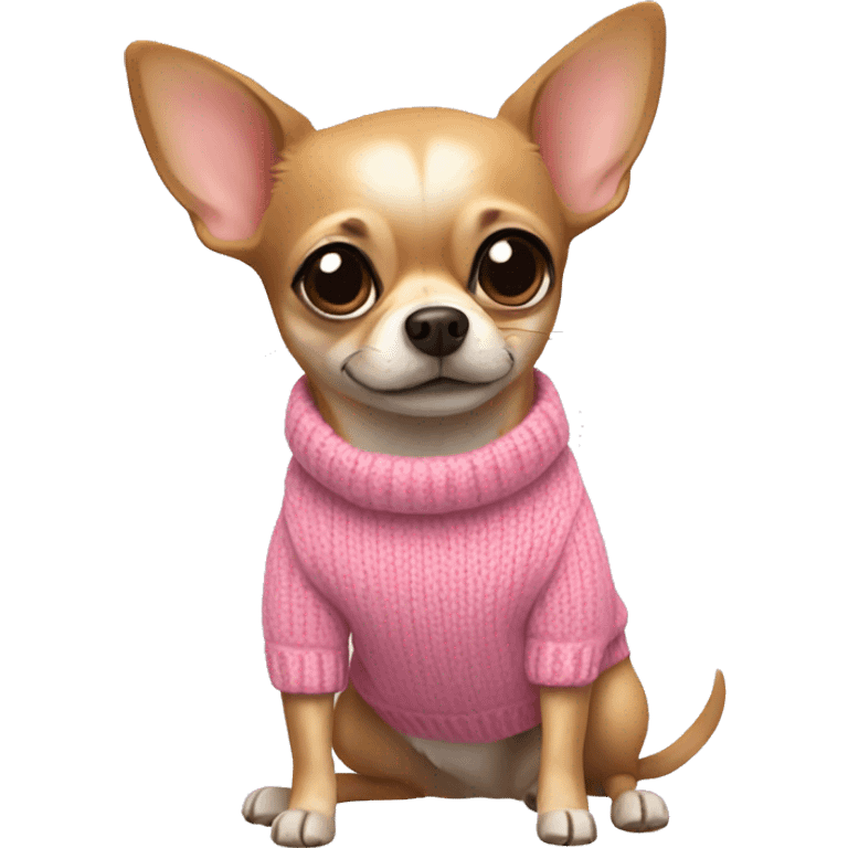 chihuahua with a pink sweater  emoji