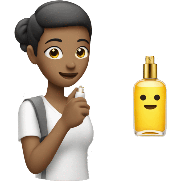 Perfume in hand spraying emoji