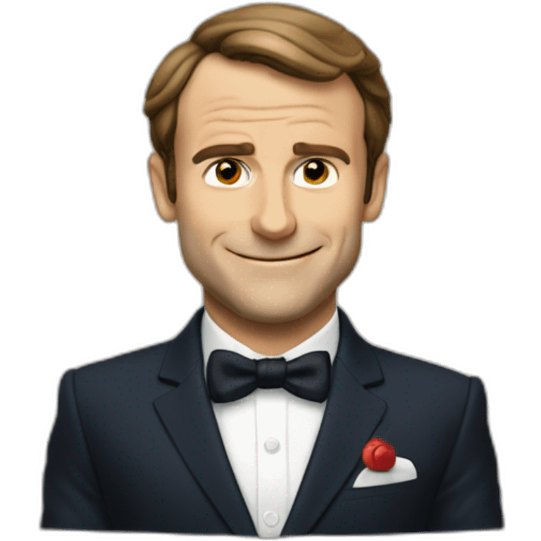 Macron qui fait un doigt d'honneur emoji