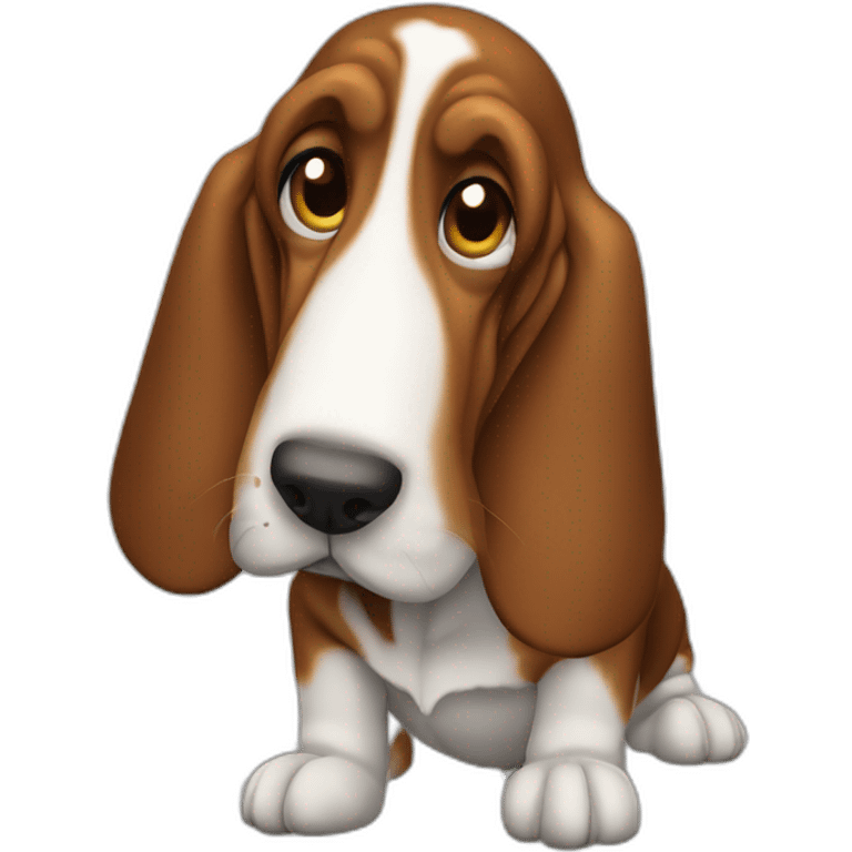 Dog basset hound full-body-head-right emoji