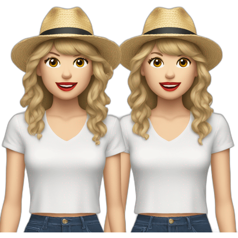 Taylor swift singing 22 with her hat and shirt emoji