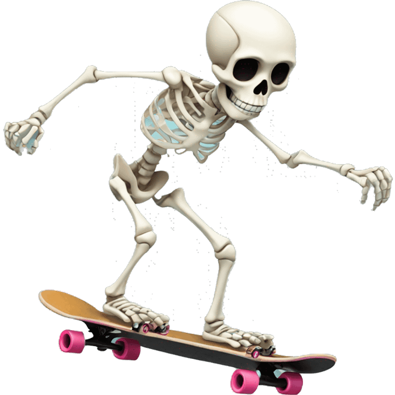 skeleton riding a skateboard  emoji