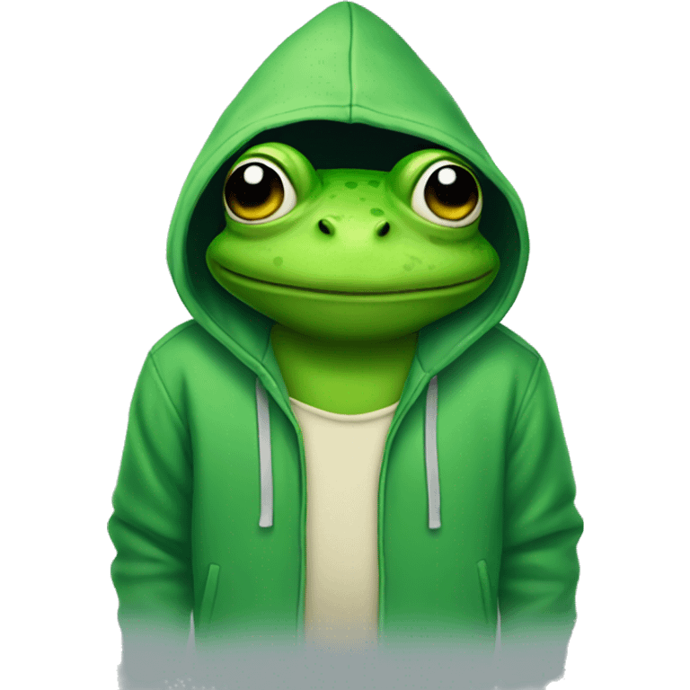 Frog wearing hoodie emoji